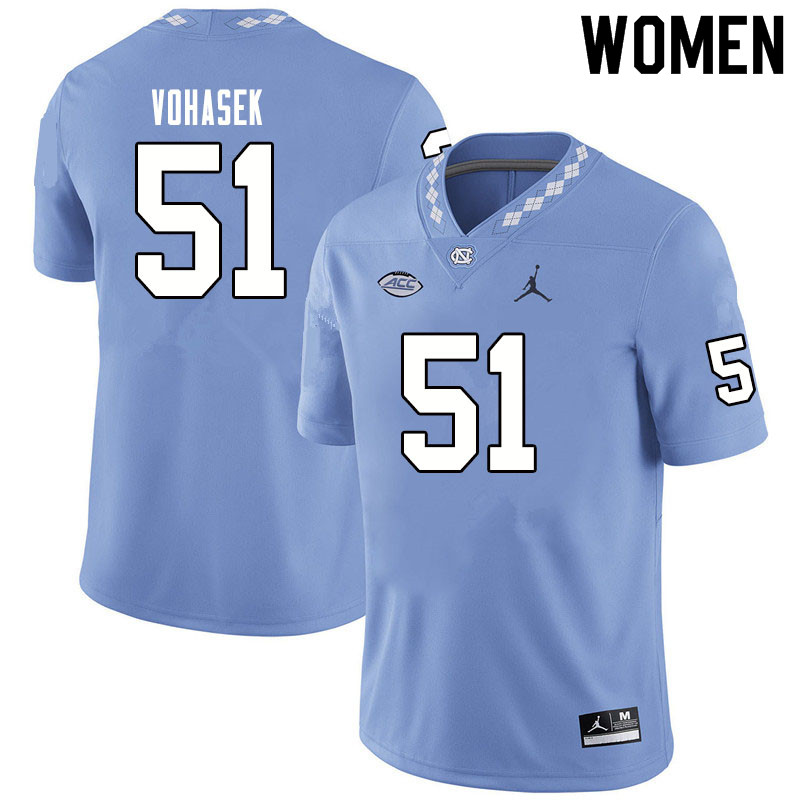 Jordan Brand Women #51 Raymond Vohasek North Carolina Tar Heels College Football Jerseys Sale-Blue